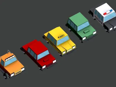 Lowpoly Cars 01 Low-poly 3D model