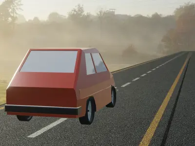 Fiat 126 Low Poly Low-poly 3D model