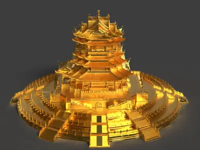 Chinese ancient house   3D model purchase