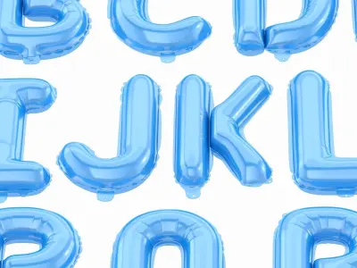 Balloon Alphabet Blue 3D model