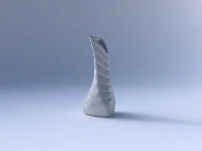 Vase twist puffy tappered triangle with smooth horizontal den... 3D print model