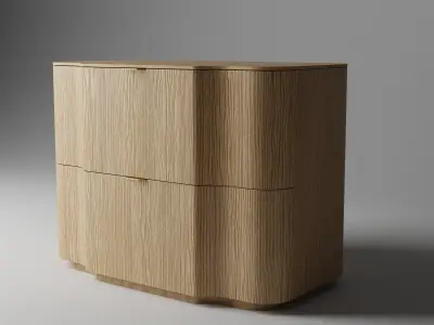 Kyoto Nightstand 3D Japanese-Inspired Luxury Furniture 3D model