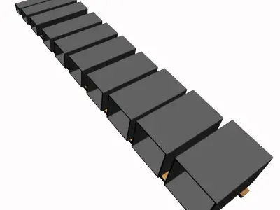 1 2in Wall Square Tube 3D model