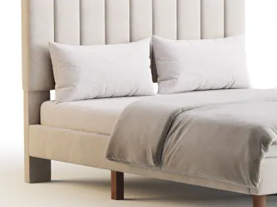 Aukfa Queen Upholstered Bed 3D model