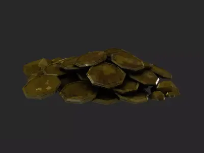 Stylized Game Coin Free low-poly 3D model