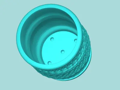 Vase 10 with Plate - Simple Plant Pot - Home Decor 3D print model