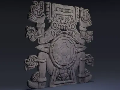 Tlaltecuhtli Statue Low-poly 3D model
