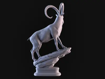 Ibex Statue 3D print model