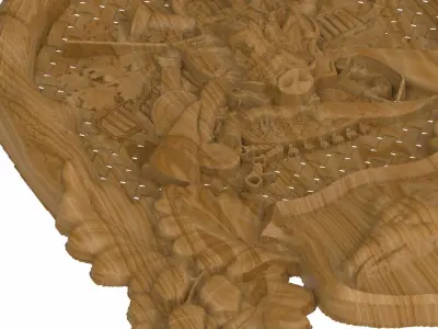 Carved panel painting STL 3D model 12