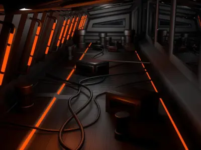 Sci Fi Corridor Free 3D model 3