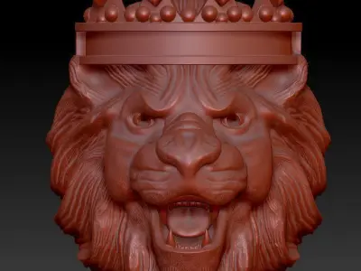 Lion Crown Ring 3D print model