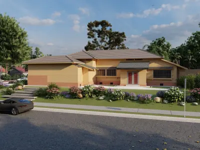 Casa Scene-villa-modern house 3D model order