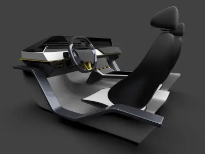 Car interior concept 3D model