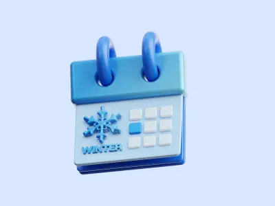 Winter Season Illustration Low-poly 3D model
