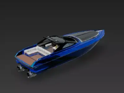 Azure Velocity Sport Yacht 3D Model Low-poly 3D model