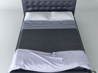 Padded bed 3D model