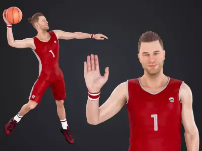 Basketball players 3D model