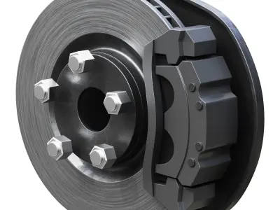 Car braking system for compact cars 3D model