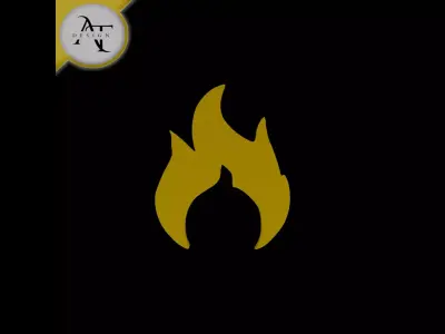 Simple Flame Symbol - 2D Art Free 3D print model 37