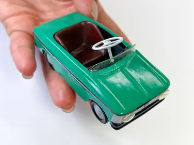 Vintage pedal car Moskvich 3D print model