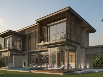 Small Modern Villa and  Luxury Bungalow Low-poly 3D model