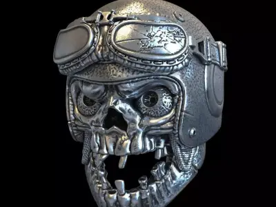 Skull pendant jewelry biker helmet vol1 3D print model