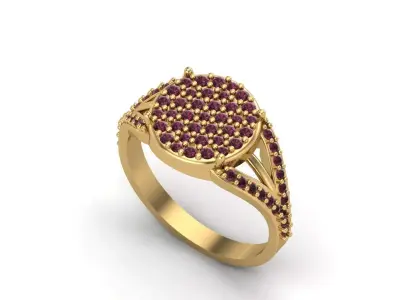 Womens Rings With Stone Ring Ready STL 3DM Models Rings women 3D print model