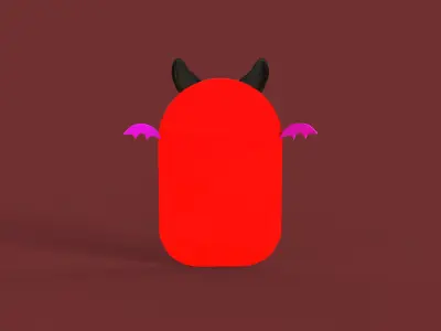 Cartoon Devil Frame  Low-poly 3D model