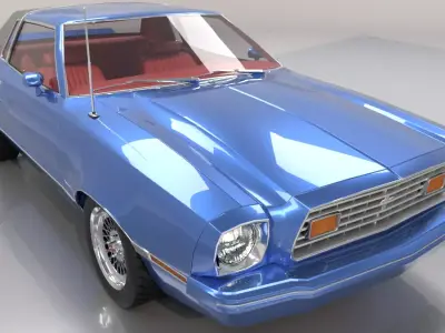 Mustang Ghia 1976 Low Poly 3D model