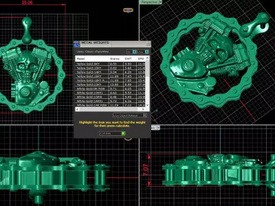 Motorcycle Engine Skull Pendant 3D Model 3D print model