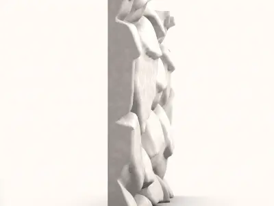 Rustic Rubble Stone Wall Geometry 3D model