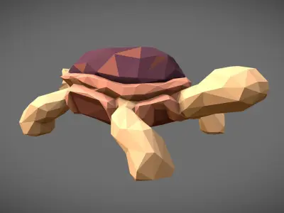 Low Poly Tortoise Pack Low-poly 3D model