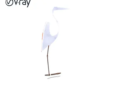 Rustic Metal Bird Sculpture Model Pack Low-poly 3D model get