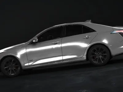 Cadillac CT4 V 2022 Low-poly 3D model