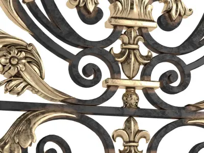 Classic Forged Fence 3D model