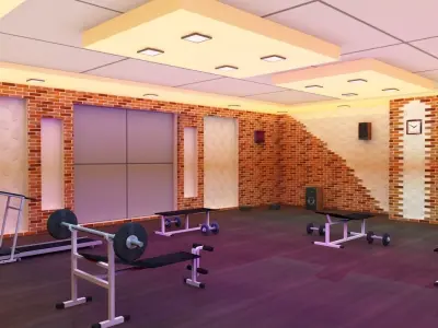 Gym Interior Low-poly 3D model