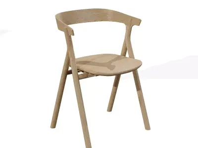 YKSI Chair-Oak Low-poly 3D model