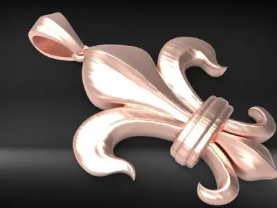  fleur de lis Necklace Pendant Charm Jewelry 3D print model
