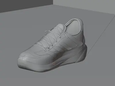 adidas 3d model shoes blue and red colour Low-poly 3D model