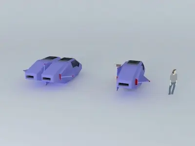 Futuristic hovercraft Free 3D model