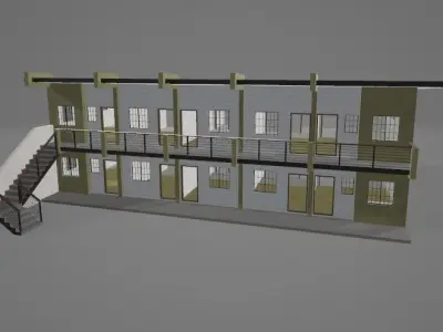 Game-Ready Studio Apartment Complex Low-poly 3D model