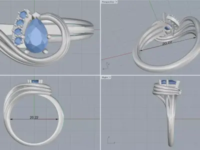 ring woman 3D print model buy