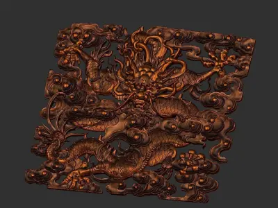 dragon chinese carving 3D print model