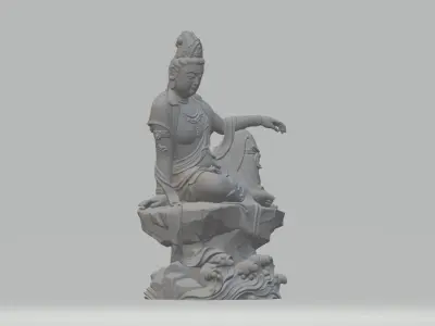 Guanyin Bodhisattva Buddha Statue  3D print model