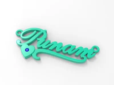 Heart-Lined Name Necklace 3D print model