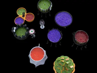 Pack halloween decoration 2022 Low-poly 3D model