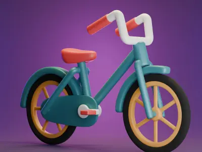 Cartoon style Bicycle 3D model