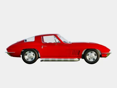 Chevrolet Corvette C2 Stingray 1967 Low-poly 3D model