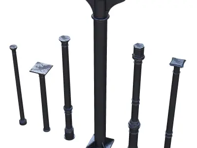 Cast iron columns 2 3D model