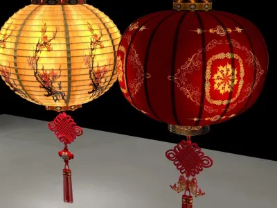 Chinese red lantern  3D model 22